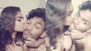 Kerala college couple romantic kissing boobs pressing MMS